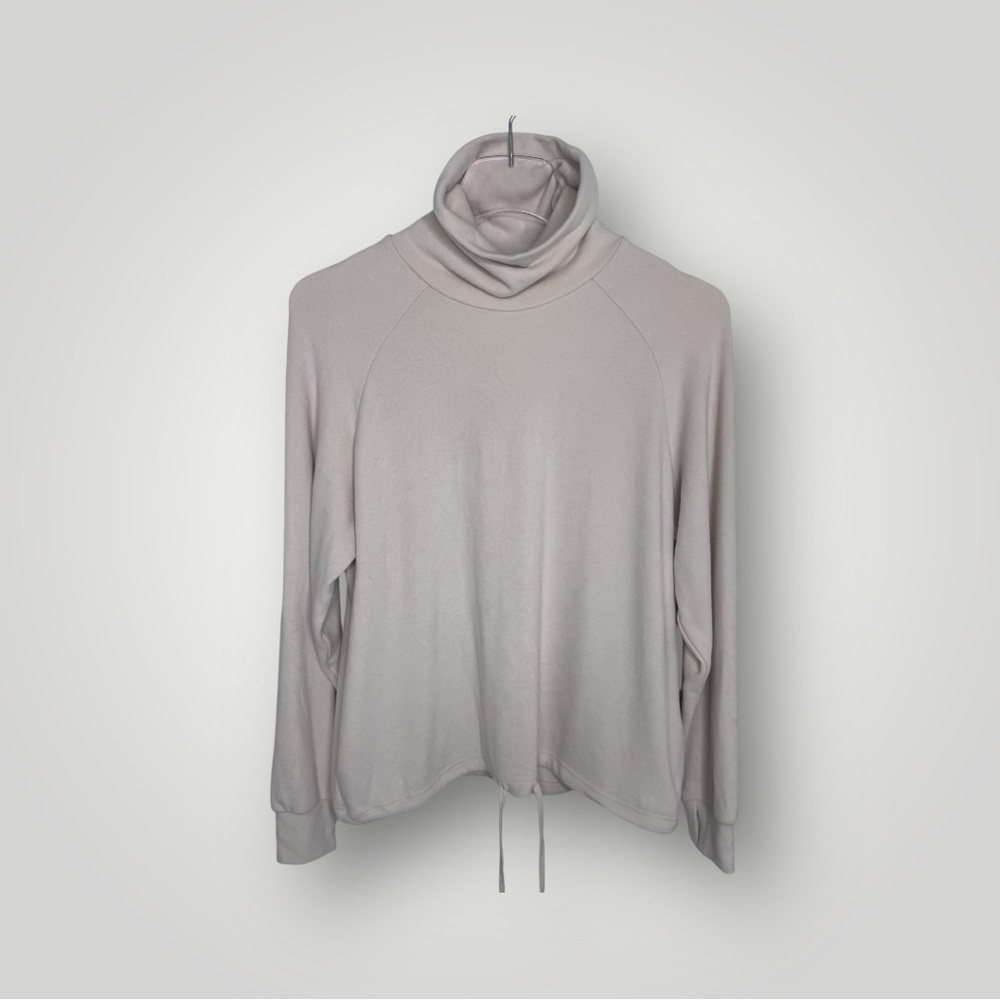 Varley Portland High Neck Midlayer Restore Jersey Pullover Cream Drawstring XS - Picture 9 of 15